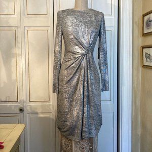Womens Vince Camuto Silver Sparkle Midi dress in size 10..